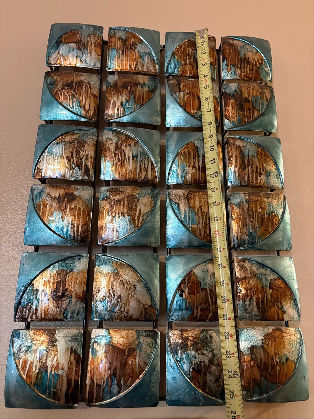 Artisan Blue and Brown Ceramic Wall Tile Set - Home Wall Decor